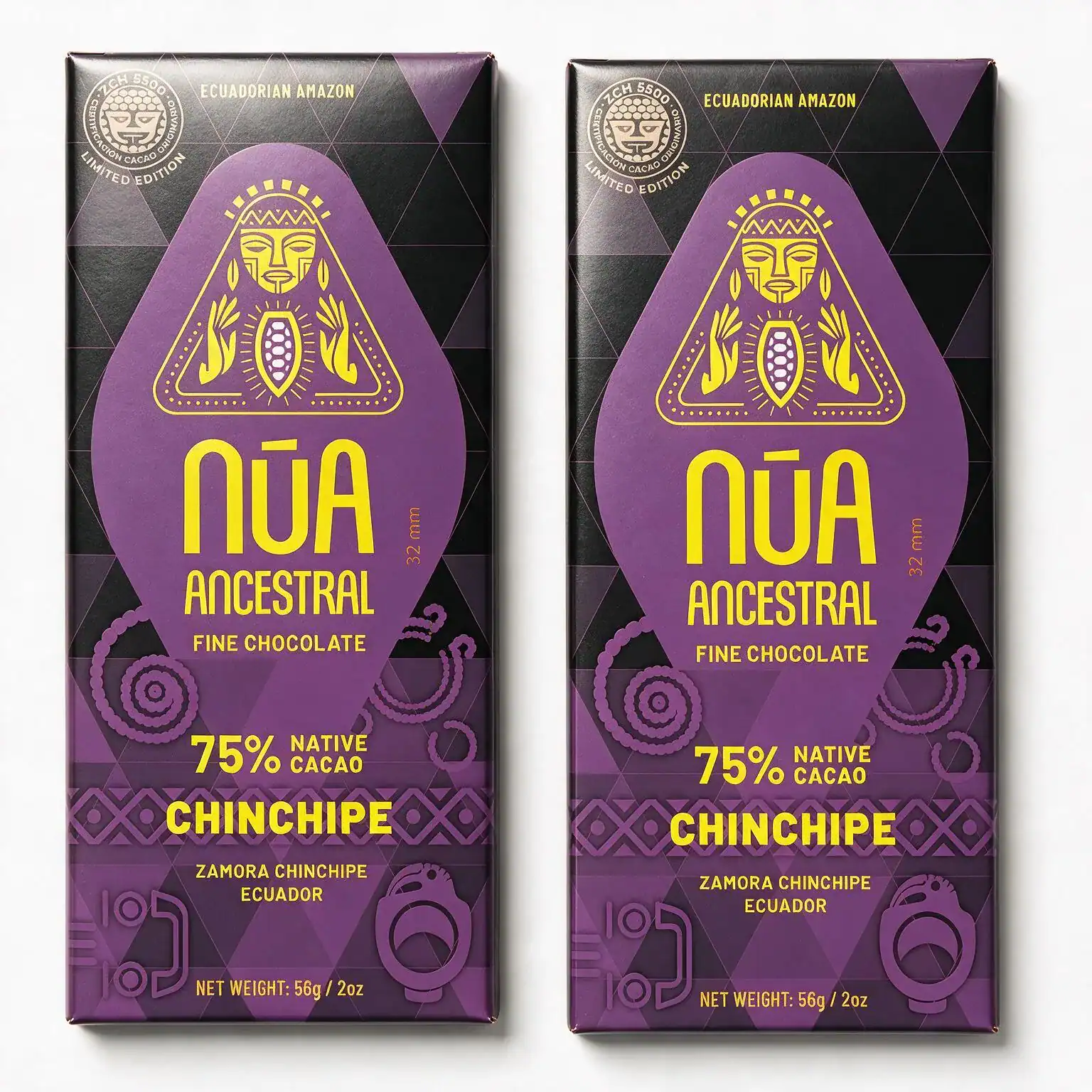 NŪA Ancestral Chinchipe 75% – Chocolate Fino de Cacao 56 g - Imagen 2
